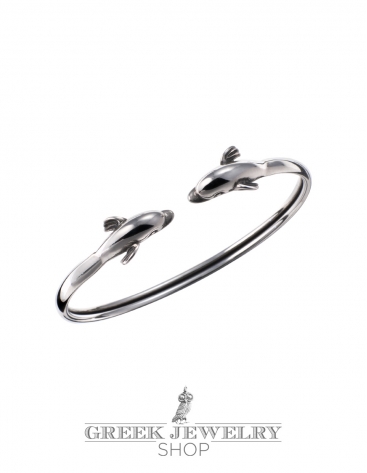301 Sterling Silver Greek Dolphins Bracelet
