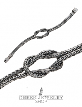 1198 Hand Braided Silver Bracelet