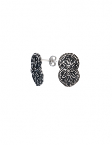 1265 Large Hercules-knot/Gordian knot sterling silver earrings
