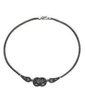 1262 Hercules-knot/Gordian knot hand-braided Greek silver necklace