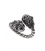 38/S Hand-coiled Silver Double Headed Lion Torc Ring
