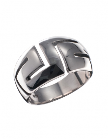 906 Greek Key silver ring