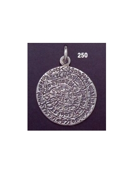 250 Large Flat Phaistos disc pendant (28mm diameter)
