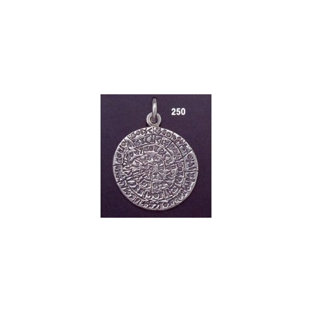 250 Large Flat Phaistos disc pendant (28mm diameter)