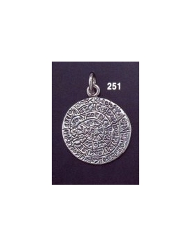 251 Medium flat Phaistos disc pendant (22 mm diameter)