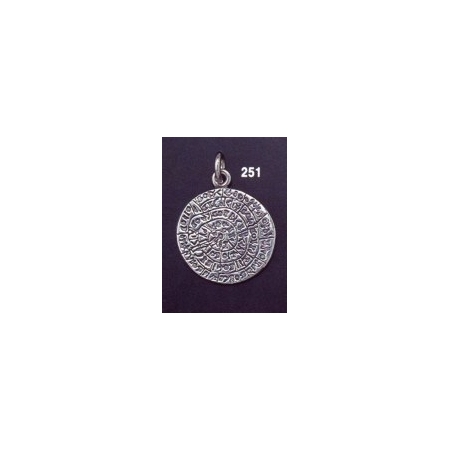 251 Medium flat Phaistos disc pendant (22 mm diameter)