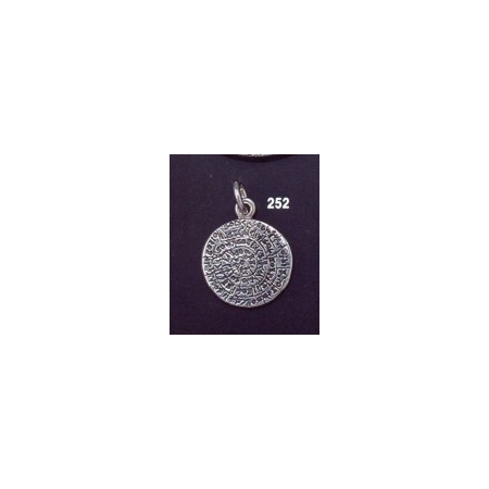 252 Small flat Phaistos disc pendant (17mm diameter)