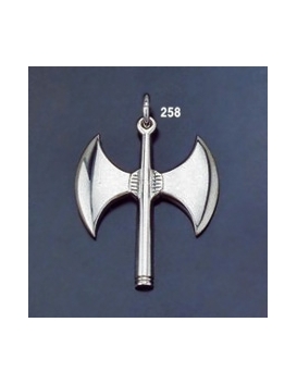258 Sterling Silver Minoan Double Headed Axe Pendant (XL)