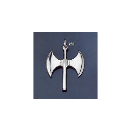 258 Sterling Silver Minoan Double Headed Axe Pendant (XL)