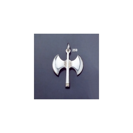 259 Sterling Silver Minoan Double Headed Axe Pendant (L)