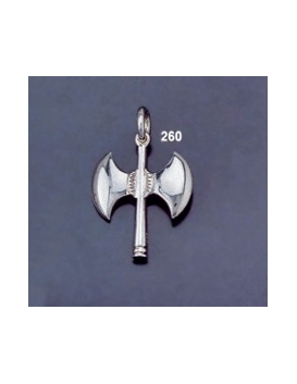 260 Sterling Silver Minoan Double Headed Axe Pendant (M)