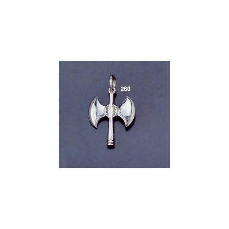 260 Sterling Silver Minoan Double Headed Axe Pendant (M)