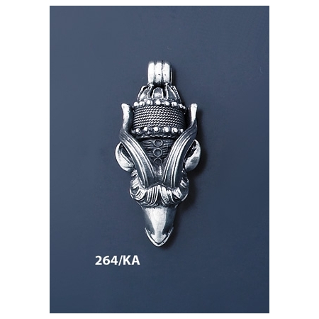 264/KA Silver Capricorn's Head Torc Pendant (XXL)