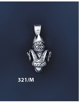 321/M Silver Ram's Head Torc Pendant (S)