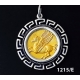 1215/E  Large Pegasi/Pegasus Coin Pendant with Greek Key Pattern ( Gold Plated)