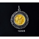 1223/E Medium Helmetted Athena Coin Pendant with Greek Key Pattern (Gold Plated)