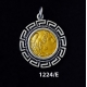 1224/E Alexander The Great (Hercules) Coin Pendant with Greek Key Pattern (Gold Plated)