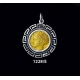 1228/E Medium Syracuse Arethousa/Artemis/Persephone Coin Pendant with Greek Key Pattern (Gold Plated