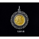 1231/E Medium Phillip II Macedon Depicting Zeus Coin Pendant with Greek Key Pattern (Gold Plated)