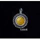 1235/E Small Alexander The Great (Hercules) Coin Pendant with Greek Key Pattern (Gold Plated)
