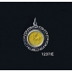 1237/E Small Pegasi/Pegasus Coin Pendant with Greek Key Pattern (Gold Plated)