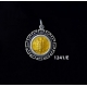 1241/E Small Aegina Land Tortoise Coin Pendant with Greek Key Pattern (Gold Plated)