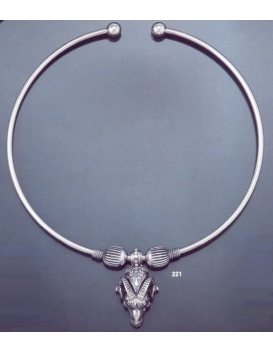 221 Ram's head animal torc necklace