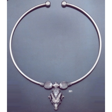 221 Ram's head animal torc necklace
