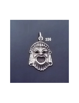 336 Ancient Greek Theater Silver Comedy  Mask