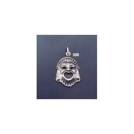 336 Ancient Greek Theater Silver Comedy  Mask