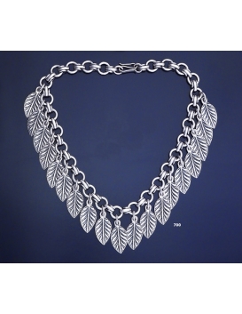700 Grecian Solid Sterling Silver Leaf Necklace
