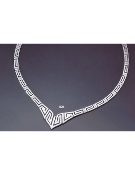 820 Greek Key/Meander Graduated Silver Necklace