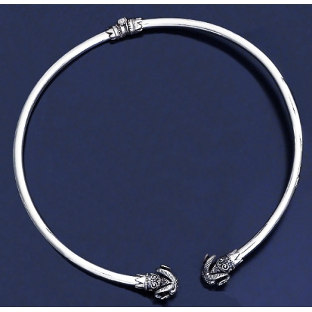 1060 Ram Solid Silver Collar Necklace (L)