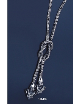 1064/B Hand Braided Silver Necklace with Ram