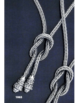 1065 Hand woven Greek sterling slver torc necklace