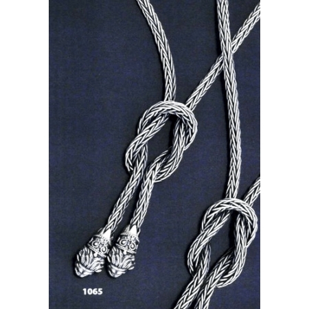 1065 Hand woven Greek sterling slver torc necklace