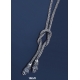 1065/B Hand Braided Silver Necklace with Lions