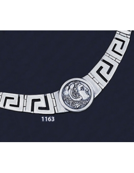 1163 Greek Key/Meander Necklace With Alexander the Great Coin (L)