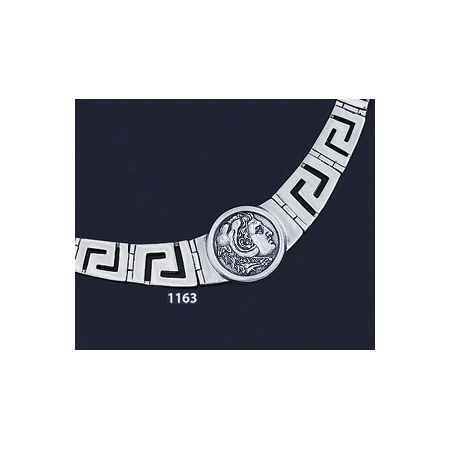 1163 Greek Key/Meander Necklace With Alexander the Great Coin (L)