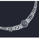 1174 Greek Key/Meander Necklace With Goddess Athena Coin (M)