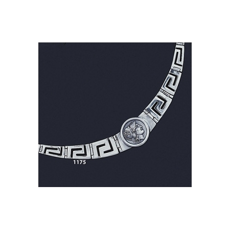 1175 Greek Key/Meander Necklace With Helmetted Goddess Athena Coin (M)