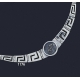1176 Greek Key/Meander Necklace With Owl Of Wisdom Coin (M)