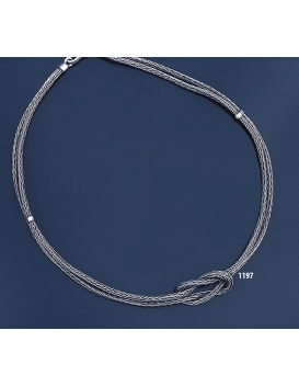 1197 Hand-Braided Silver Necklace with Hercules-knot