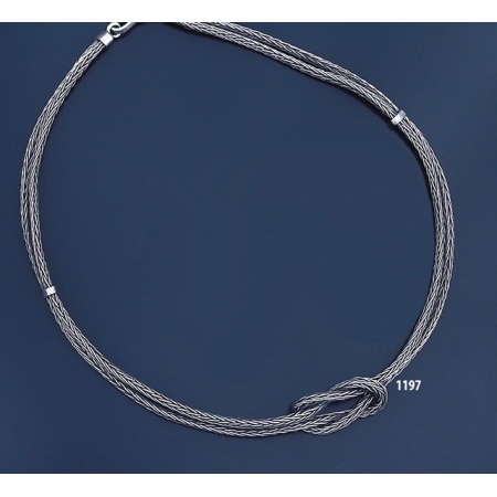 1197 Hand-Braided Silver Necklace with Hercules-knot