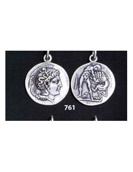 761 Athena & Herakles/Hercules silver Diobol pendant