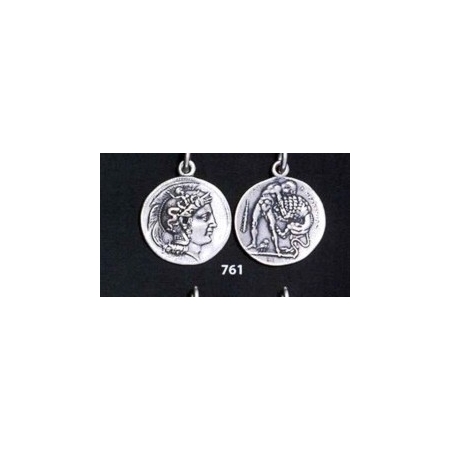761 Athena & Herakles/Hercules silver Diobol pendant