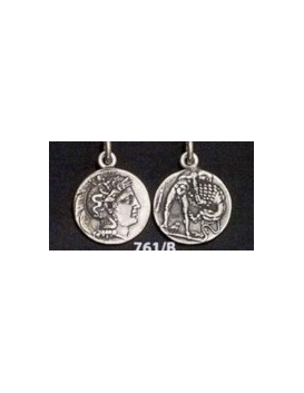 761/B Athena & Herakles/Hercules silver Diobol pendant