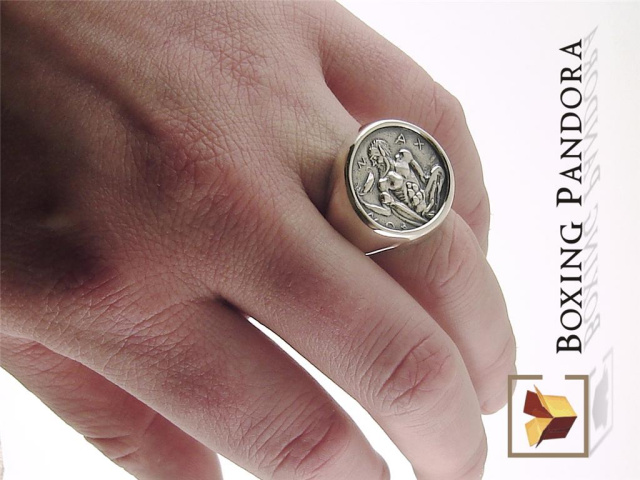 bacchus dionysus ancient coin reproduction ring